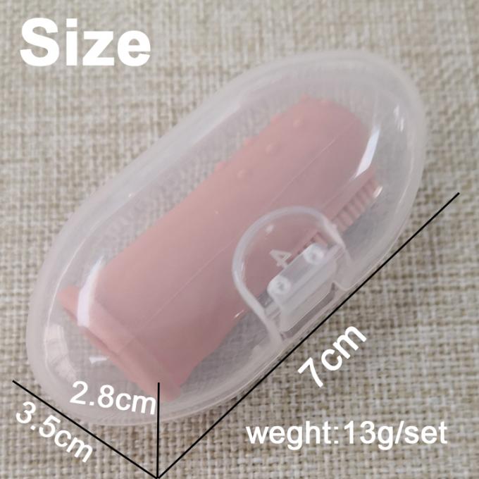 cepillo de dientes suave modificado para requisitos particulares del finger del silicón con las cajas de empaquetado para el bebé