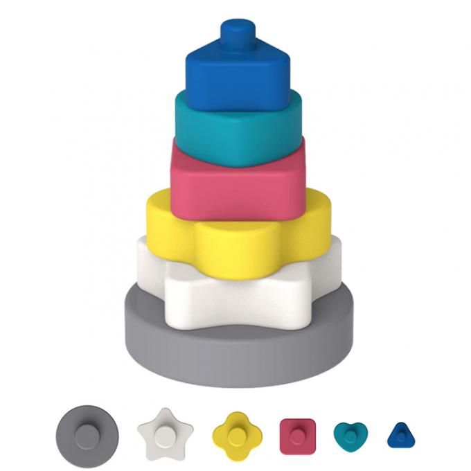 Silicón creativo de los juguetes de Blockkids del edificio de los niños que apila los juguetes educativos para el NC del Ce el 12*7.5*7.5cm 210g/set DL13J05 de los niños;GUA