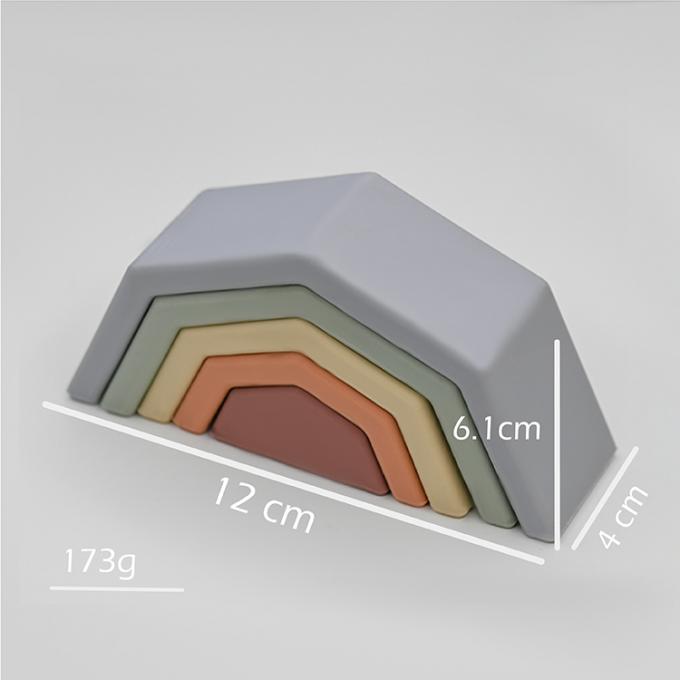 2021 juguetes suaves orgánicos del bebé del silicón de la categoría alimenticia del nuevo arco iris Bpa-libre