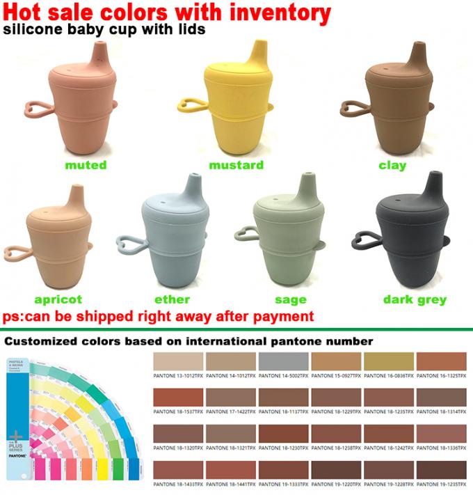 2021 niños libres irrompibles de las tazas de Sippy del bebé del silicón de las tapas de la taza de BPA Sippy