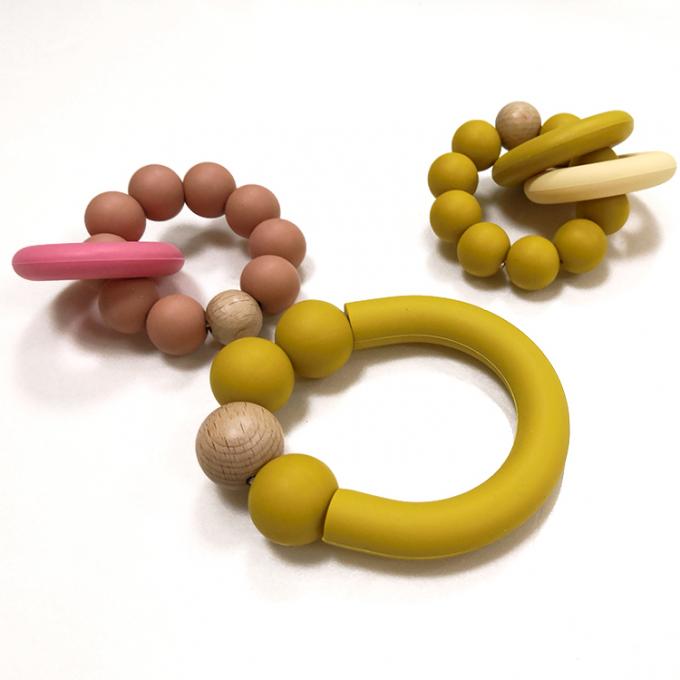 Bebé Teether Toy Sensory Silicone Teething Rings de los nuevos productos para los bebés