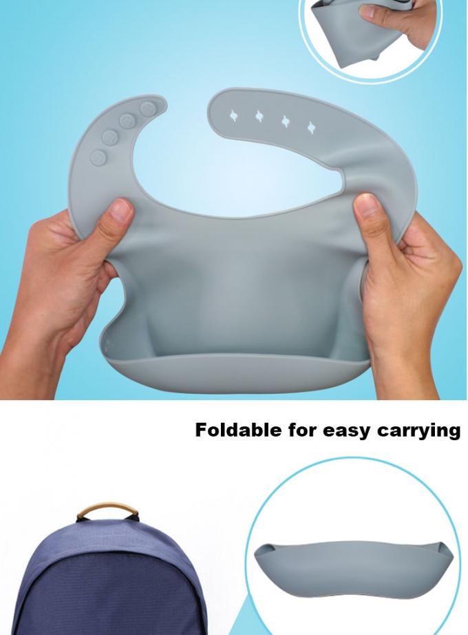 OEM superior de la fabricación fácil para limpiar el babero impermeable del silicón del bebé