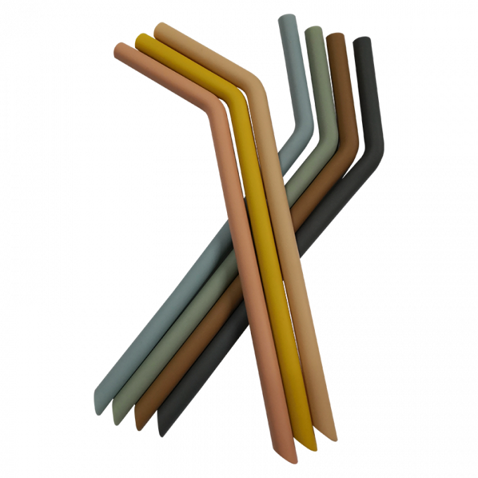 Nuevo bebé colorido que tiende del logotipo 2020 de encargo que alimenta la paja de beber del silicón de Eco