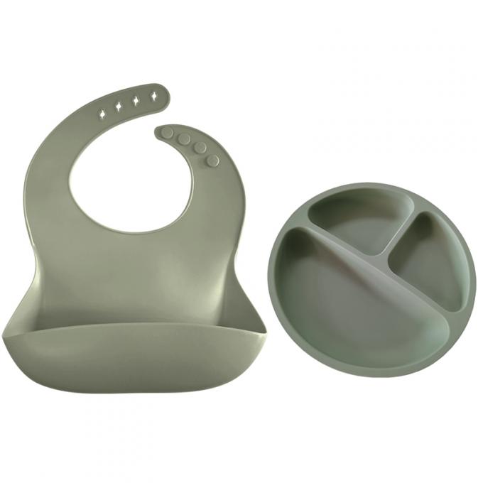 Ajustable modificada para requisitos particulares fácil para limpiar el babero del silicón con el sistema de alimentación del bebé de la placa