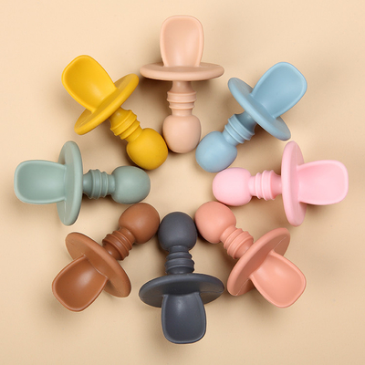 Baby Training Silicone Fork And Spoon Set Mini Soft 2pcs FDA BPA Approved