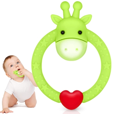 Giraffe BPA Free OEM ODM Silicone Teether Toys For 0-6 Month Infants