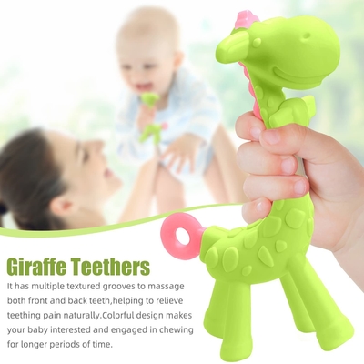 Giraffe BPA Free OEM ODM Silicone Teether Toys For 0-6 Month Infants