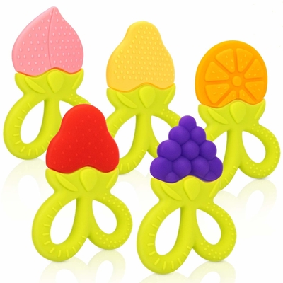 Stylish No Plastic High Temperature Resistance Silicone Baby Teethers for Sensory Exploration