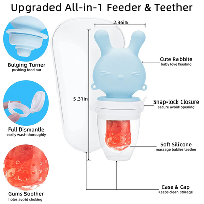 Portable Leak Free Baby Silicone Teether Toys , Food Mesh Fruit Teether