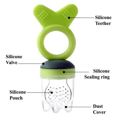 Unisex Dishwasher Safe Squeezable Baby Fruit Feeder Pacifier For Infant Teething