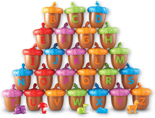 Letter Recognition Homeschool Learning Alphabet Acorns Activity Set for Toddlers