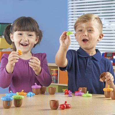 Letter Recognition Homeschool Learning Alphabet Acorns Activity Set for Toddlers