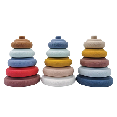 Early Educational Silicone Stacking Tower Nesting Building Rings Food Grade