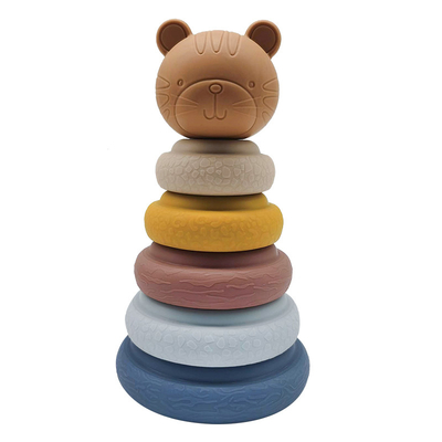 Early Educational Silicone Stacking Tower Nesting Building Rings Food Grade
