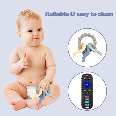 TV Remote Shaped Baby Silicone Products Teether Toy For Infants 3+ Months