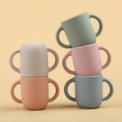 Organic Toddler Silicone Training Cup 11*6*8cm Unbreakable Silicone Drinking Cups