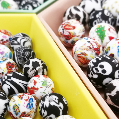 Chewable Leopard Print Silicone Beads 12mm Silicone Beads DIY Baby Toy