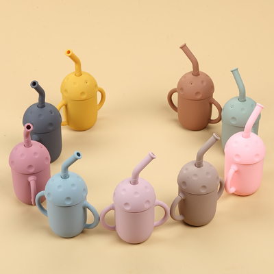 Portable Silicone Feeding Cup Baby Silicone Drinking Cups ODM 11*6.5*14cm