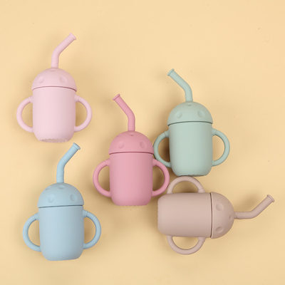Portable Silicone Feeding Cup Baby Silicone Drinking Cups ODM 11*6.5*14cm