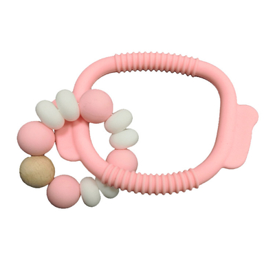BPA Free Soft Silicone Beads Teether Teething Rings Food Grade 32g