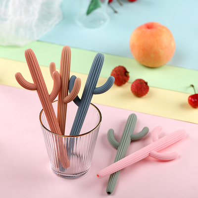 Non Toxic Silicone Cactus Teether BPA Free Teething Toys With 20cm Brush