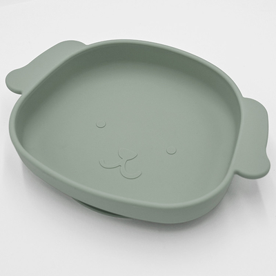 Custom Dog Shaped Silicone Weaning Plate High Chair Suction Plate 21*15*3.5cm