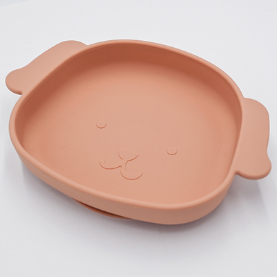 Custom Dog Shaped Silicone Weaning Plate High Chair Suction Plate 21*15*3.5cm