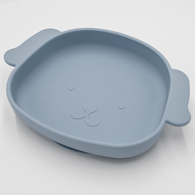 Custom Dog Shaped Silicone Weaning Plate High Chair Suction Plate 21*15*3.5cm