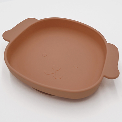 Custom Dog Shaped Silicone Weaning Plate High Chair Suction Plate 21*15*3.5cm