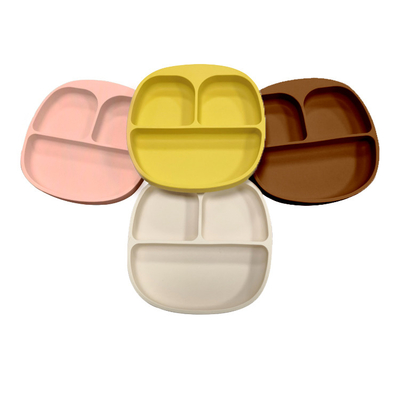 Baby Silicone Suction Divided Plate Toxic Free OEM Food Grade Silicone Section Plate