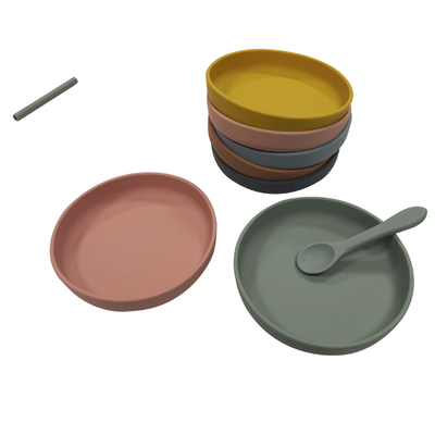 Food Grade Round	Silicone Baby Plate 200g Phthalates Free Suction Placemat Plate