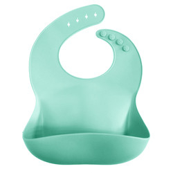 ODM Baby Girl Waterproof Silicone Weaning Bibs Button Closure With Pocket