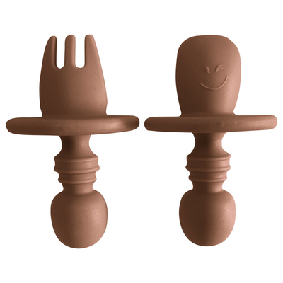 Easy Grab First Self Feed Silicone Baby Cutlery Fork Spoon ODM 8*5*2.5cm