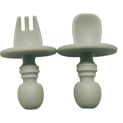 Easy Grab First Self Feed Silicone Baby Cutlery Fork Spoon ODM 8*5*2.5cm
