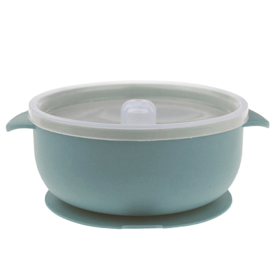 14.5*11.5*6cm Custom Printed Small Silicone Bowls Suction Silicone Bowl With Lid