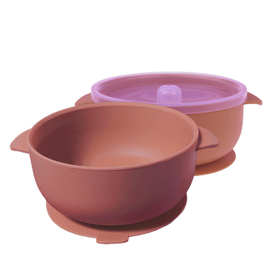 14.5*11.5*6cm Custom Printed Small Silicone Bowls Suction Silicone Bowl With Lid