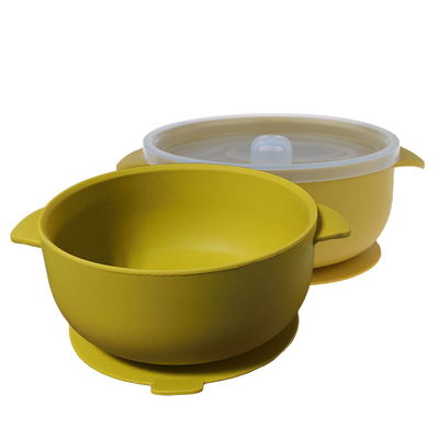 14.5*11.5*6cm Custom Printed Small Silicone Bowls Suction Silicone Bowl With Lid