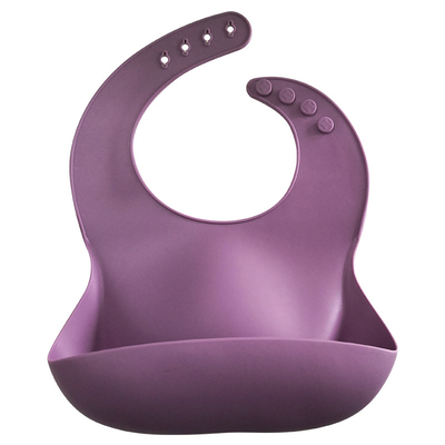 29x23cm Washable Phthalate Free Soft Silicone Baby Bib With Catch Pocket
