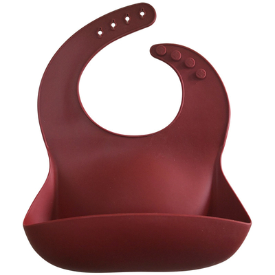 29x23cm Washable Phthalate Free Soft Silicone Baby Bib With Catch Pocket