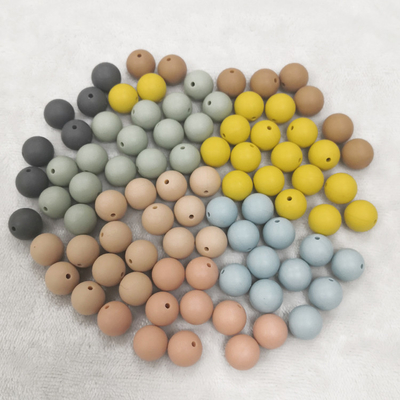 FDA Baby Chew 15mm Silicone Beads Teether For Necklaces
