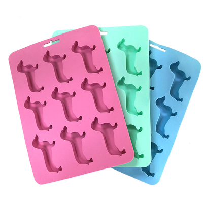 Animal Silicone Ice Mold Dog Shaped Ice Cube Tray 22X16X1.5cm FDA