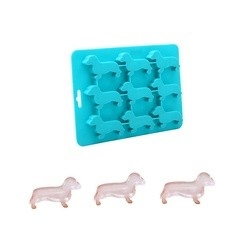 Animal Silicone Ice Mold Dog Shaped Ice Cube Tray 22X16X1.5cm FDA