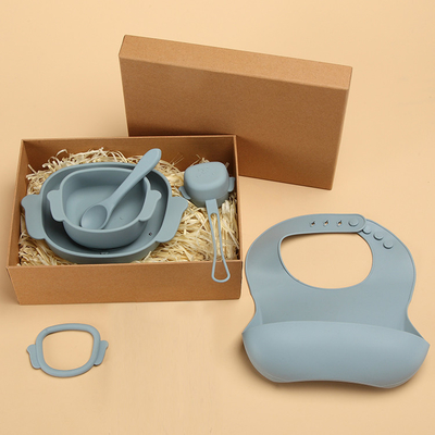 7 Pieces Silicone Suction Weaning Set Bowl And Spoon Set 980g For Dining Room