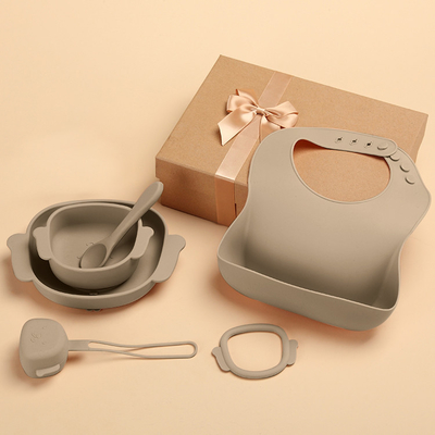 7 Pieces Silicone Suction Weaning Set Bowl And Spoon Set 980g For Dining Room