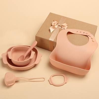 7 Pieces Silicone Suction Weaning Set Bowl And Spoon Set 980g For Dining Room
