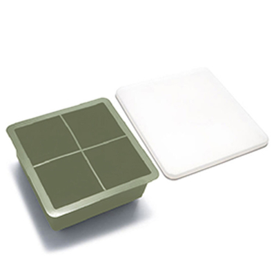 BPA Free 4 Holes Silicone Ice Mold 11.5cm Snack Fruit Storage Ice Cube Tray With Lid