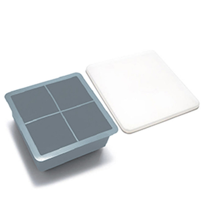 BPA Free 4 Holes Silicone Ice Mold 11.5cm Snack Fruit Storage Ice Cube Tray With Lid