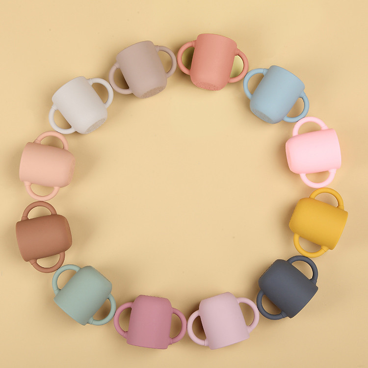 Organic Toddler Silicone Training Cup 11*6*8cm Unbreakable Silicone Drinking Cups