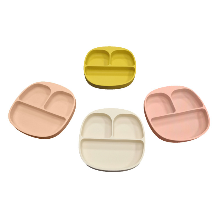 Baby Silicone Suction Divided Plate Toxic Free OEM Food Grade Silicone Section Plate