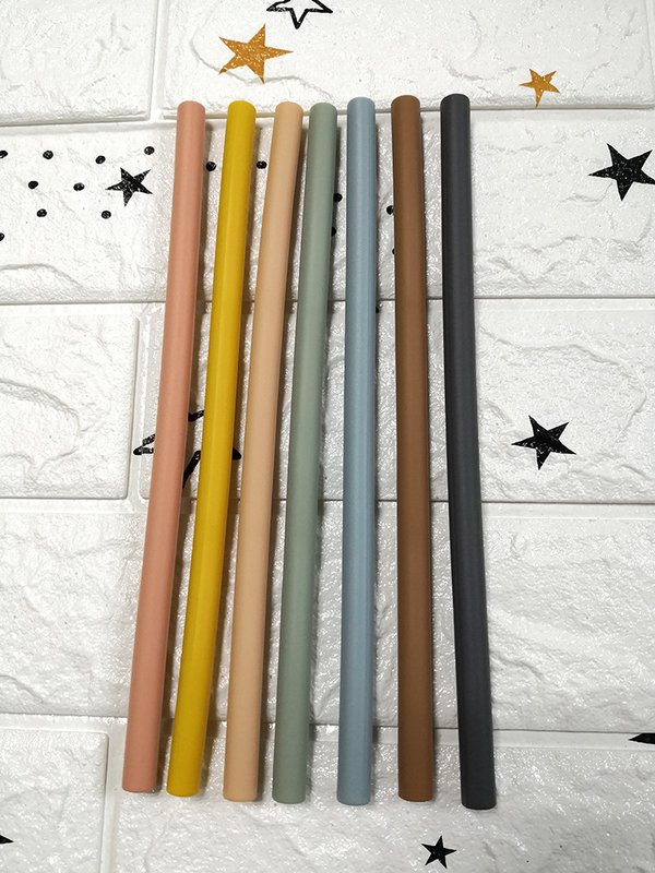 Custom Logo BPA Free Reusable Silicone Straws Foldable Drinking Straw For Baby
